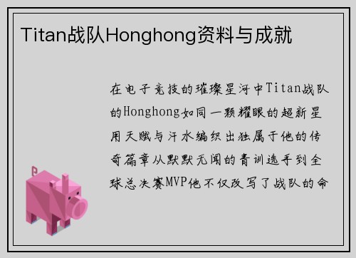 Titan战队Honghong资料与成就